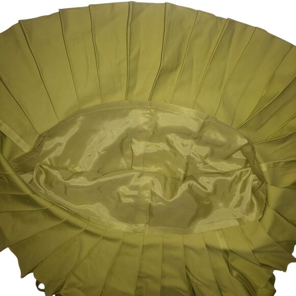 Carlisle Lime Green Pleated Mini Skirt Size 4 – Belted Y2K Preppy Summer Lined - Picture 7 of 8